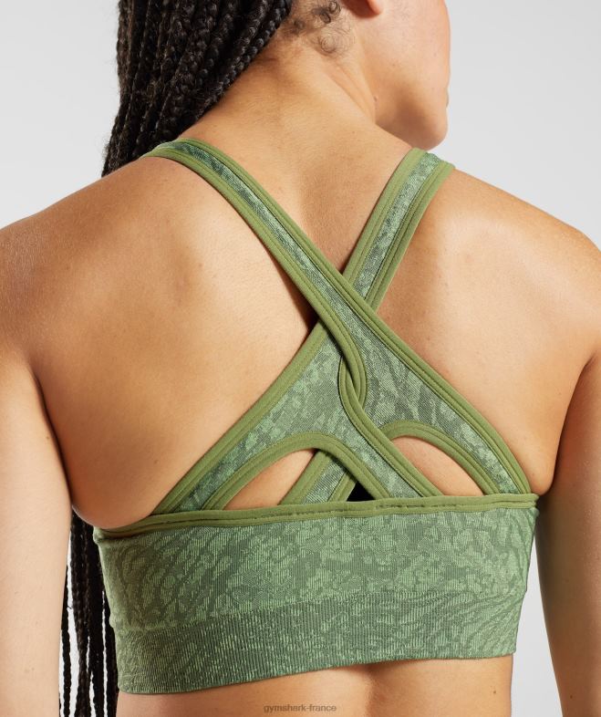 Gymshark adapter le soutien-gorge de sport sans couture animal sauvage | iguane vert femmes 6HF28203